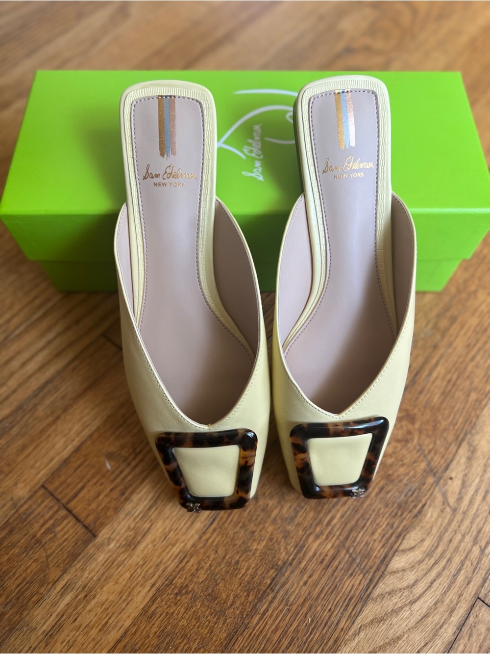 Sam Edelman Women's Lemon Yellow Pointed Toe Slide - lavina